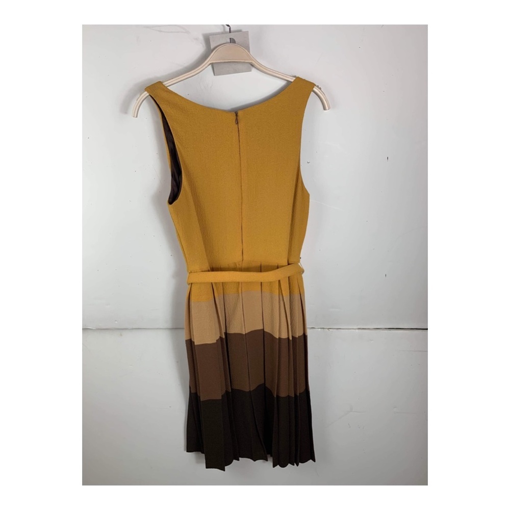 Anthropologie Eva Franco Sleeveless Boat Neck Fit & Flare Midi Yellow Dress - Picture 2 of 2